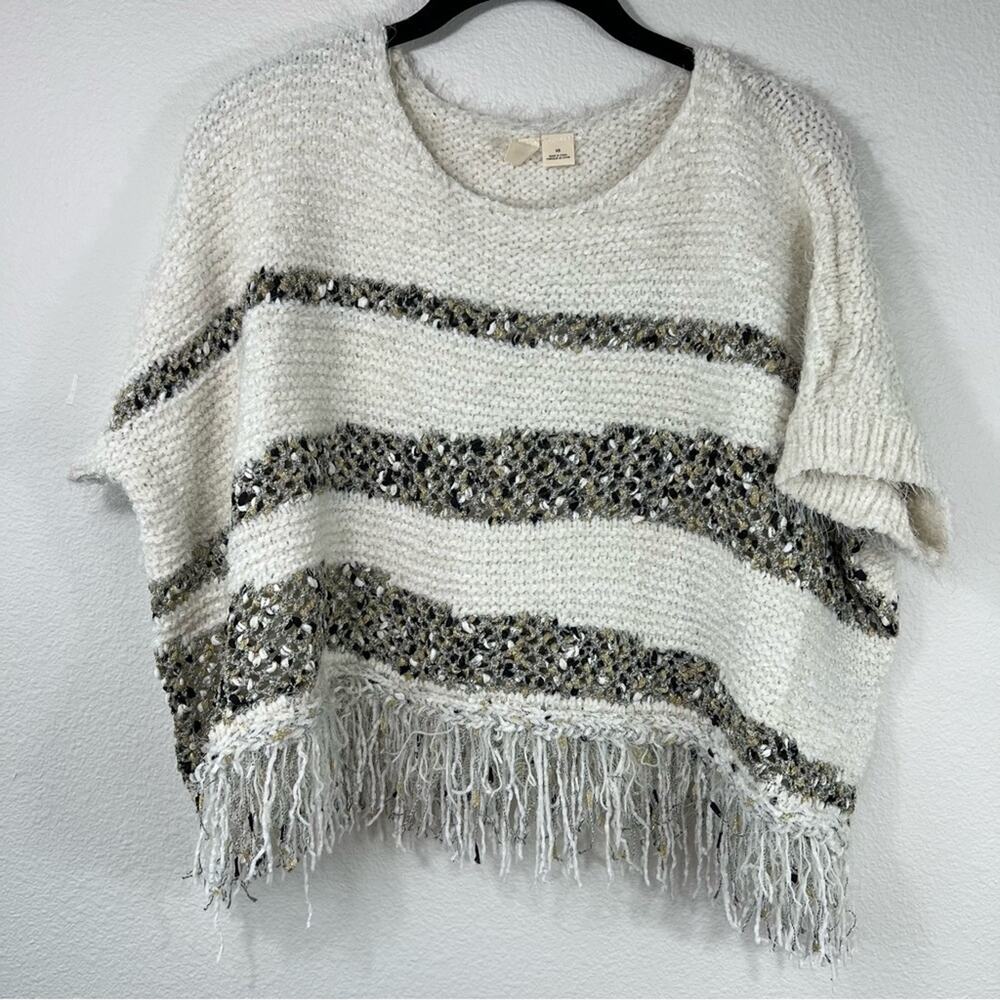 NWOT MOTH by Anthropologie Fringe Poncho Sweater